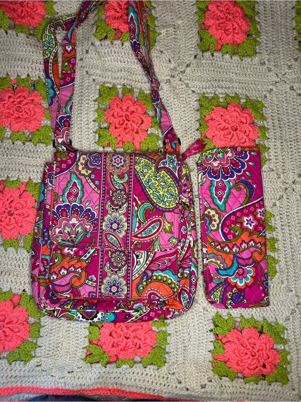Vera Bradley Pink Swirls hipster Crossbody Bag -